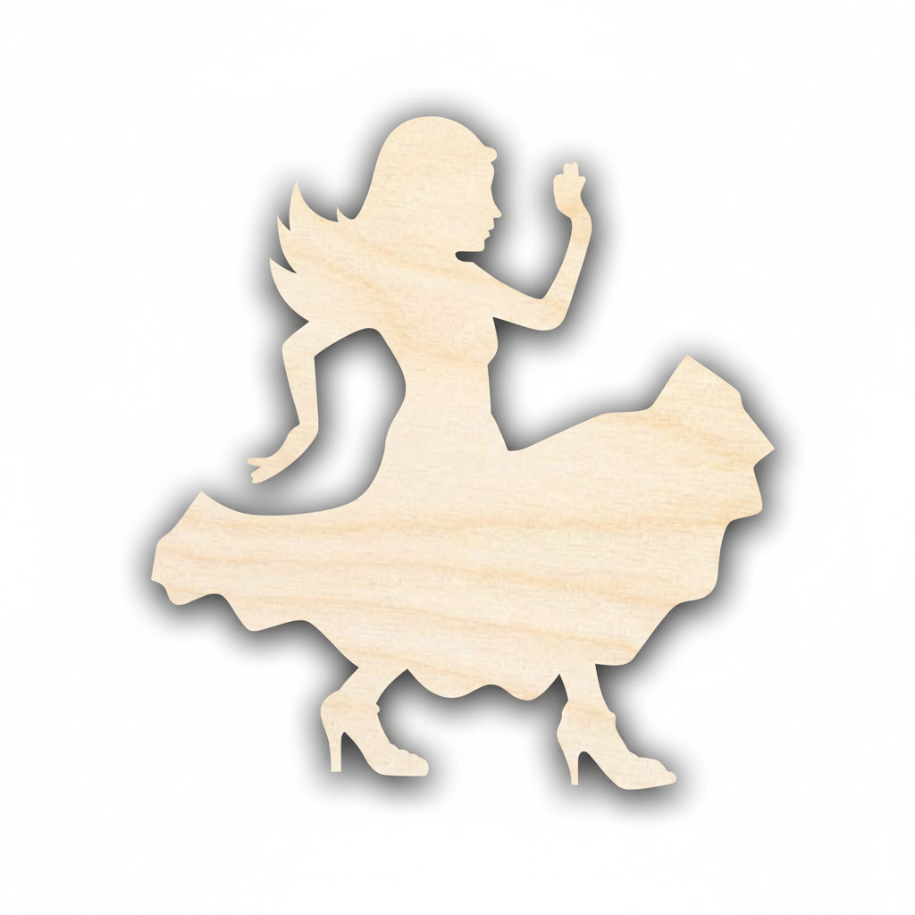 Unfinished Wood Salsa Dancer Cutout by Hadi Craft USA