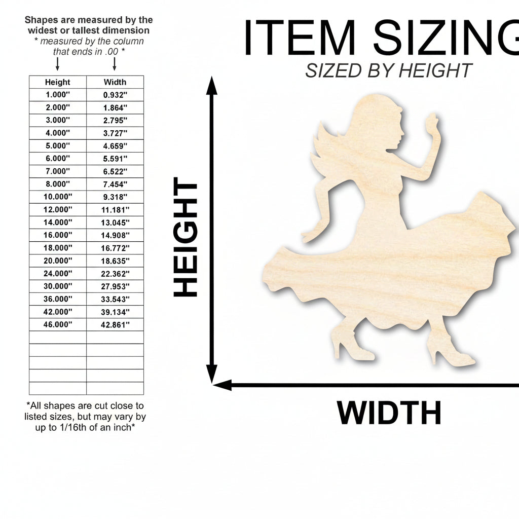 Unfinished Wood Salsa Dancer Cutout by Hadi Craft USA