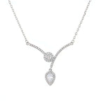 V-shaped zircon necklace Water Drop Micro Inlaid Zircon - Hadi Craft
