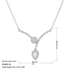 V-shaped zircon necklace Water Drop Micro Inlaid Zircon - Hadi Craft
