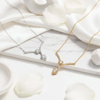 V-shaped zircon necklace Water Drop Micro Inlaid Zircon - Hadi Craft