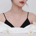 V-shaped zircon necklace Water Drop Micro Inlaid Zircon - Hadi Craft