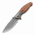 VG10 Damascus Steel Folding Knife – Premium EDC Pocket Knife with Mahogany Handle for Camping & Outdoor - Hadi Craft