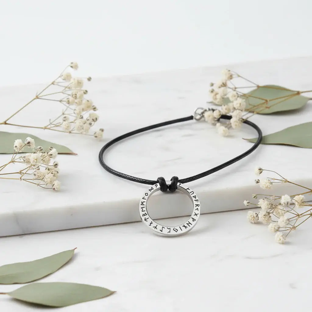 Vegvisir Viking Rune Necklace – Nordic Compass Amulet Stainless Steel Pendant - Hadi Craft