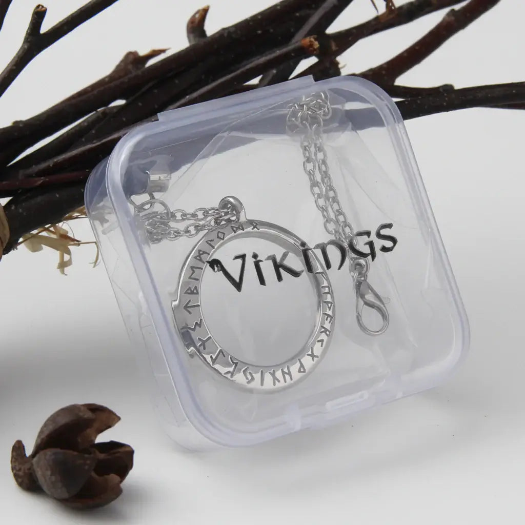 Vegvisir Viking Rune Necklace – Nordic Compass Amulet Stainless Steel Pendant - Hadi Craft
