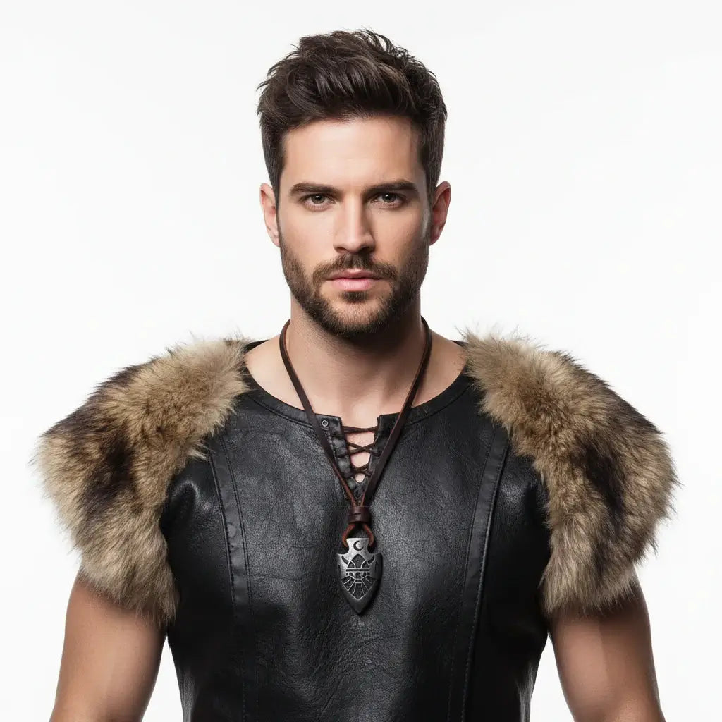Viking Dragon Spear Stainless Steel Pendant Necklace for Men – Leather Chain Gift Box Set - Hadi Craft