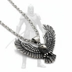 Viking Eagle Pendant Necklace Stainless Steel Protection Pendant Necklace for Men - Hadi Craft