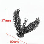 Viking Eagle Pendant Necklace Stainless Steel Protection Pendant Necklace for Men - Hadi Craft