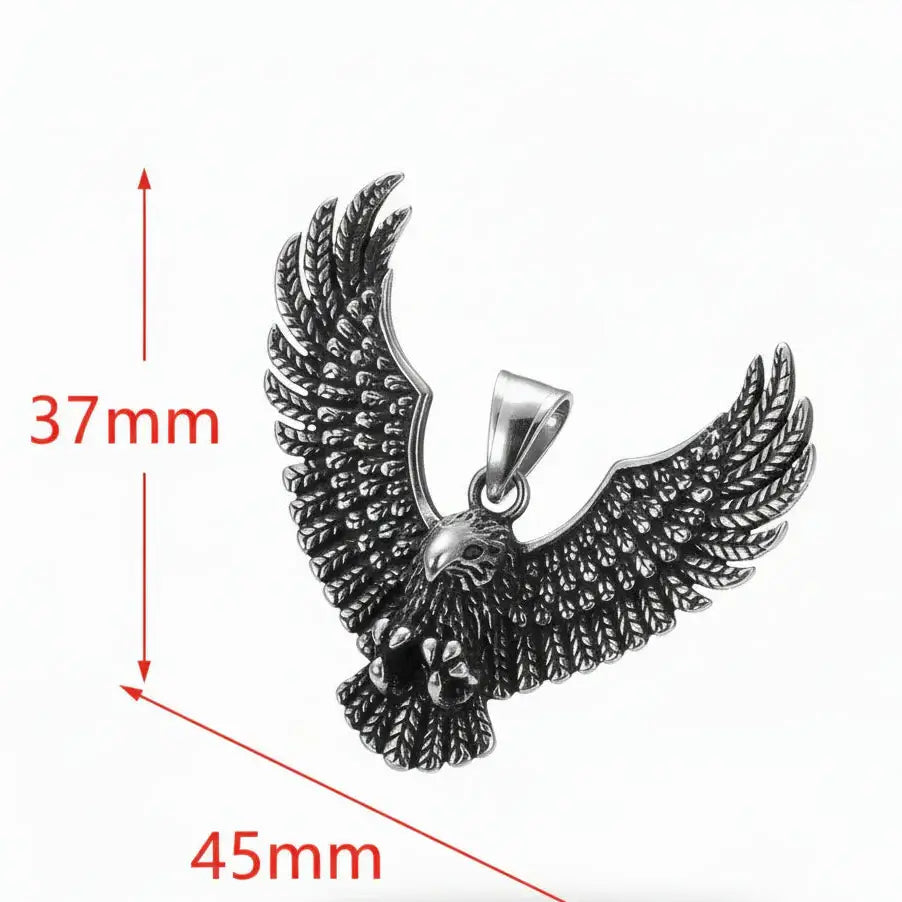 Viking Eagle Pendant Necklace Stainless Steel Protection Pendant Necklace for Men - Hadi Craft