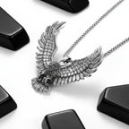 Viking Eagle Pendant Necklace Stainless Steel Protection Pendant Necklace for Men - Hadi Craft