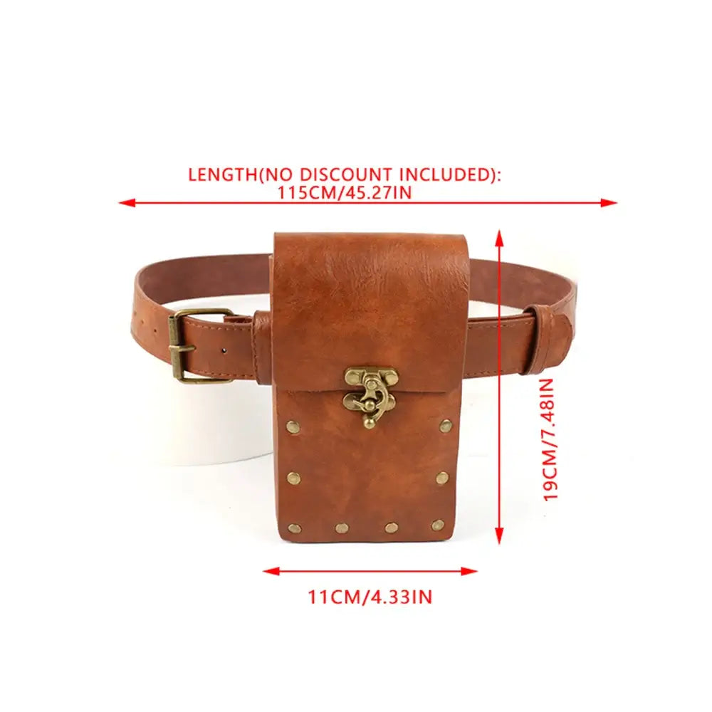 Viking Knight Cosplay Belt Scabbard Waist Bag Medieval Renaissance Costume Faux Leather Harness for Men Women - Hadi Craft