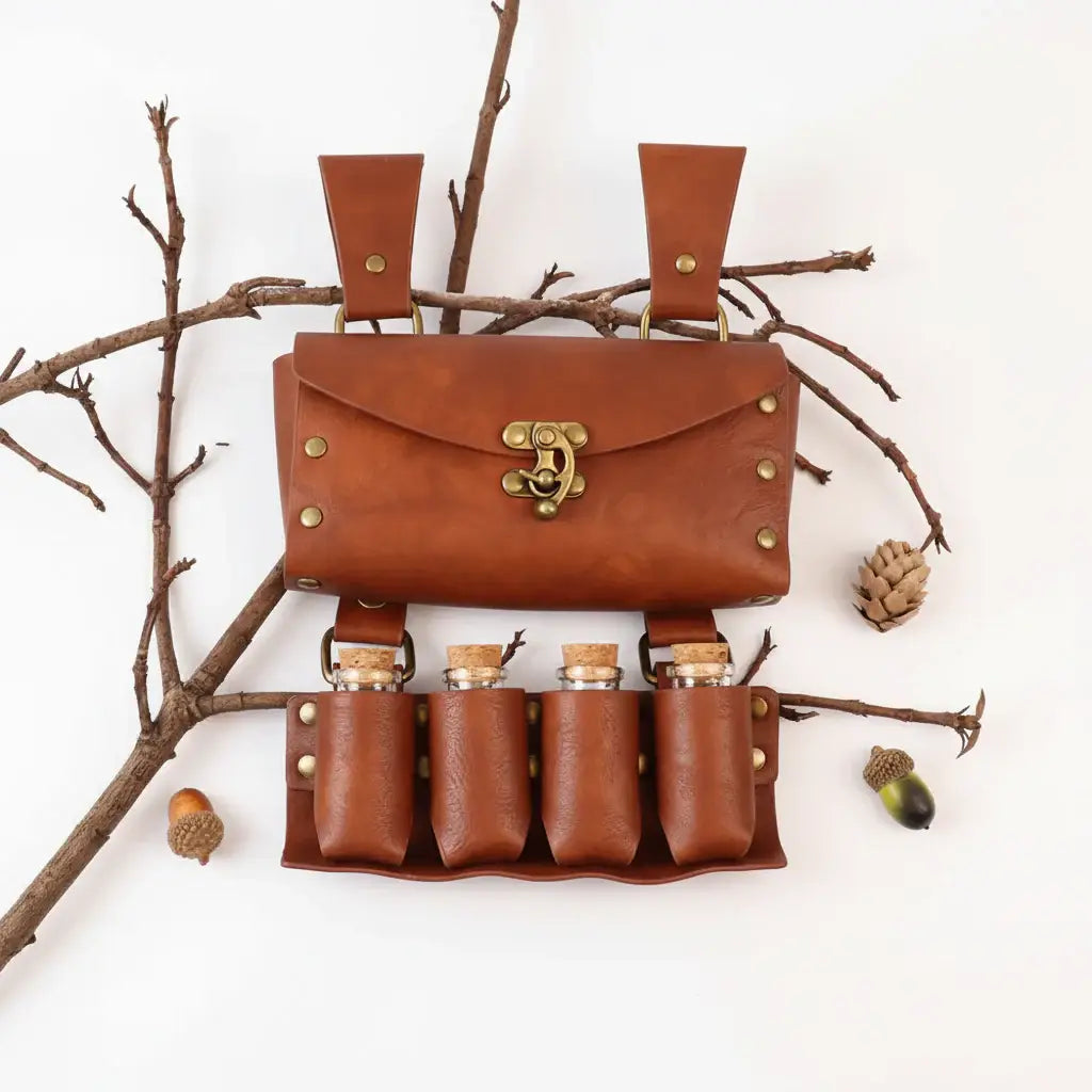 Viking Knight Cosplay Belt Scabbard Waist Bag Medieval Renaissance Costume Faux Leather Harness for Men Women - Hadi Craft