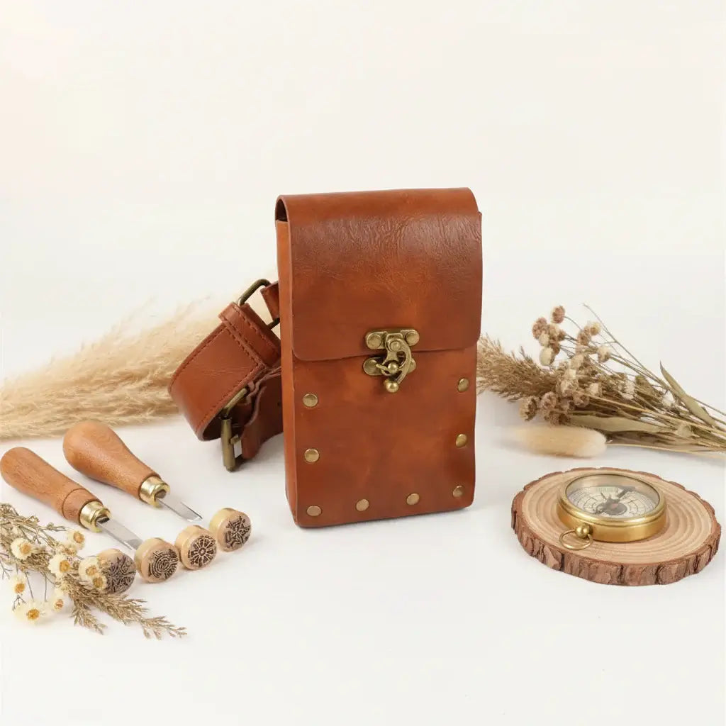 Viking Knight Cosplay Belt Scabbard Waist Bag Medieval Renaissance Costume Faux Leather Harness for Men Women - Hadi Craft