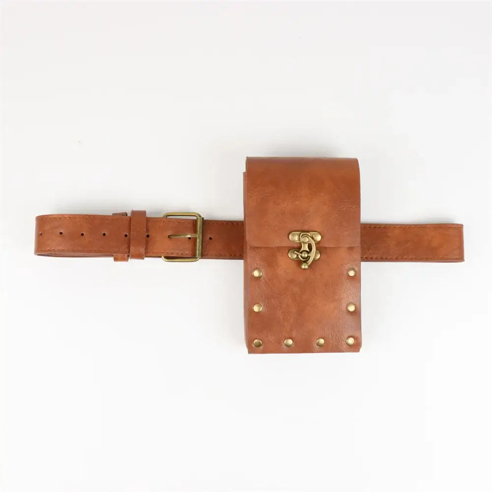 Viking Knight Cosplay Belt Scabbard Waist Bag Medieval Renaissance Costume Faux Leather Harness for Men Women - Hadi Craft