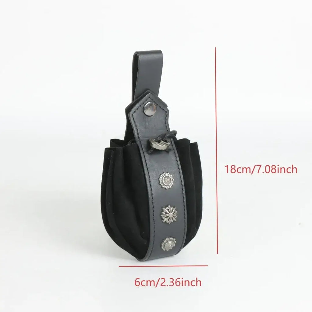 Viking Medieval Belt Pouch Retro Waist Bag Faux Leather Coin Purse Hanging Belt Bag for Men Women - Hadi Craft