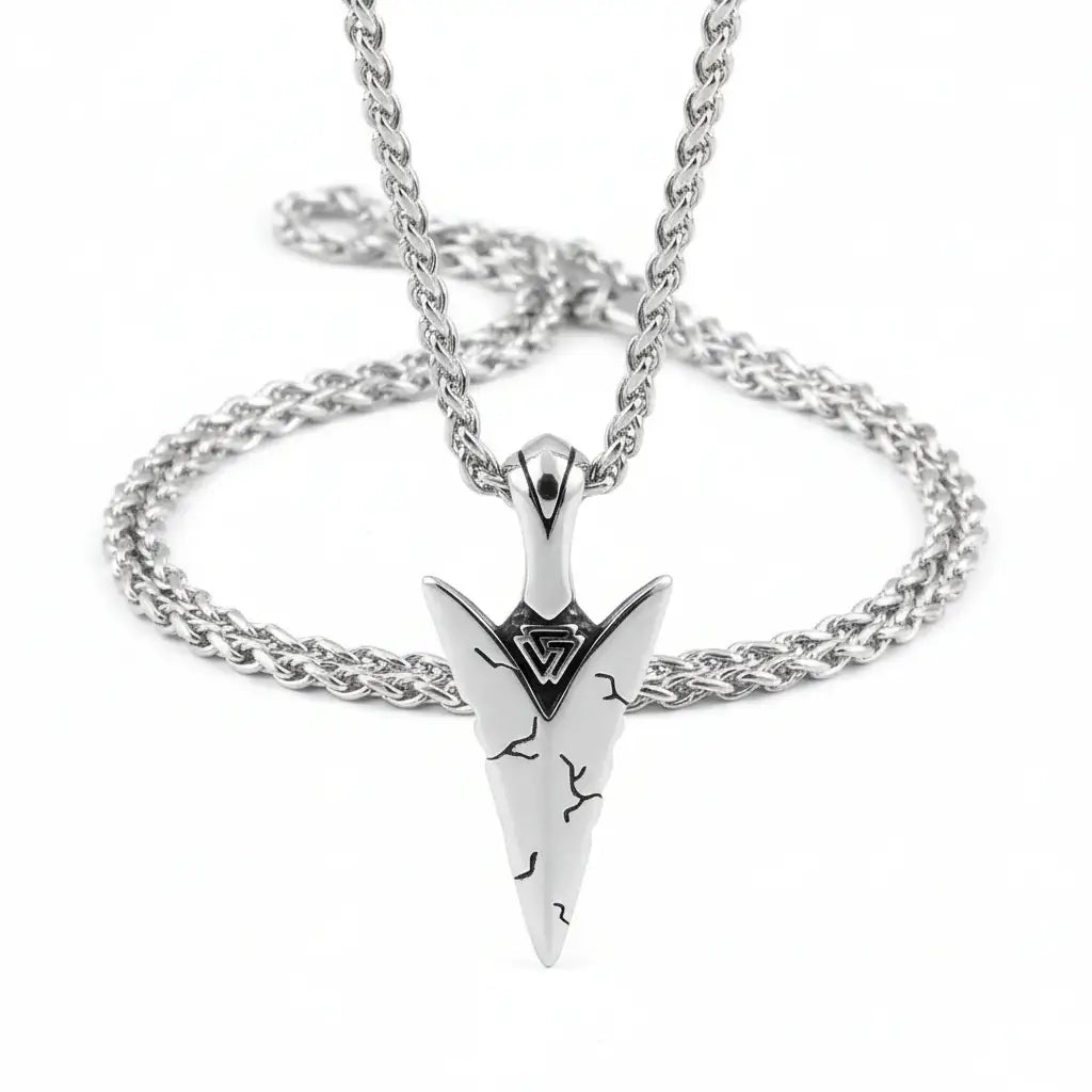 Viking Odin Spear Necklace Pendant Necklace Stainless Steel - Hadi Craft