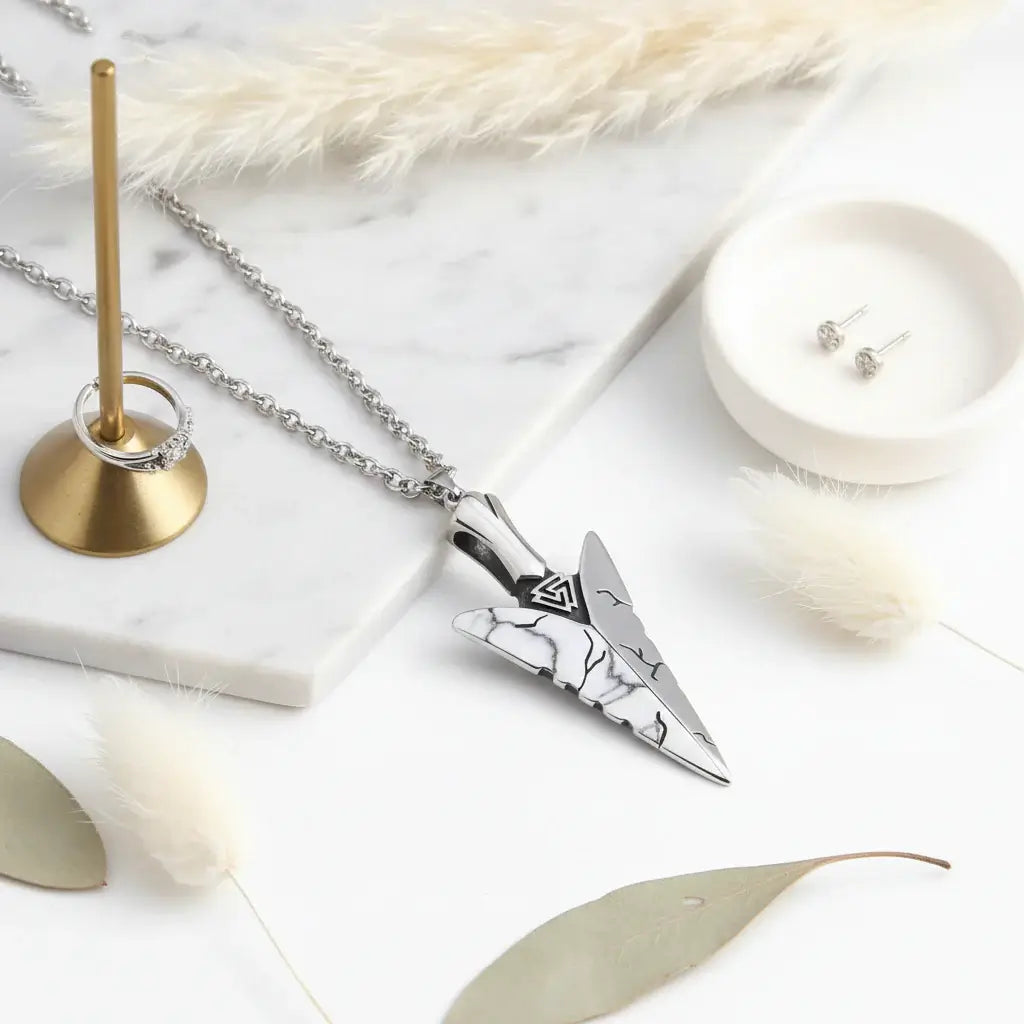 Viking Odin Spear Necklace Pendant Necklace Stainless Steel - Hadi Craft
