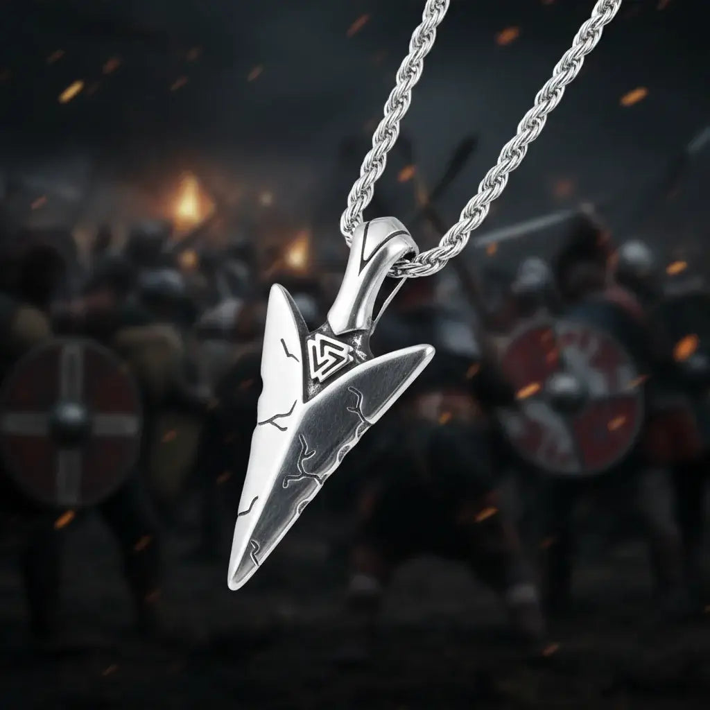 Viking Odin Spear Necklace Pendant Necklace Stainless Steel - Hadi Craft