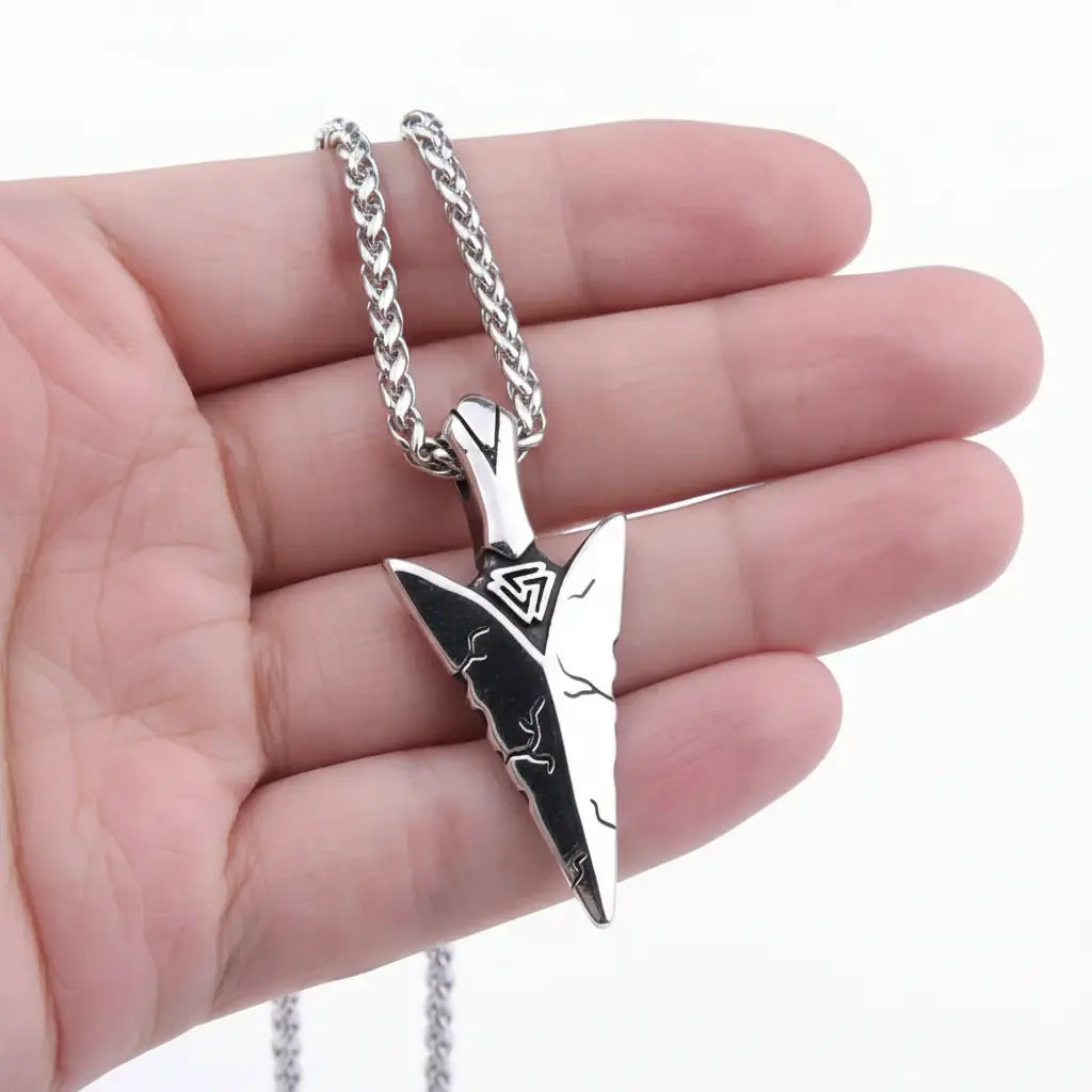 Viking Odin Spear Necklace Pendant Necklace Stainless Steel - Hadi Craft