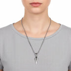 Viking Rune Arrow Necklace – Nordic Pendant Punk Hip Hop Jewelry for Men - Hadi Craft