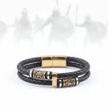 Viking Rune Leather Bracelet – Men’s Braided Stainless Steel Norse Bracelet Punk Multilayer Jewelry Gift - Hadi Craft