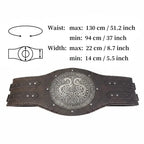 Viking Runic Leather Belt – Medieval Nordic LARP Waist Belt for Renaissance, Pirate & Warrior Cosplay - Hadi Craft