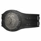 Viking Runic Leather Belt – Medieval Nordic LARP Waist Belt for Renaissance, Pirate & Warrior Cosplay - Hadi Craft