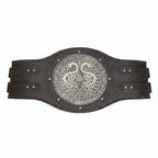 Viking Runic Leather Belt – Medieval Nordic LARP Waist Belt for Renaissance, Pirate & Warrior Cosplay - Hadi Craft
