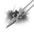 Viking Sword Spear Stainless Steel Pendant Necklace for Men – Norse Warrior Gift Set - Hadi Craft