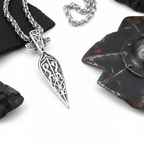 Viking Sword Spear Stainless Steel Pendant Necklace for Men – Norse Warrior Gift Set - Hadi Craft