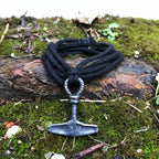 Viking Thor's Hammer necklace pendant with rope chain - Hadi Craft