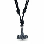 Viking Thor's Hammer necklace pendant with rope chain - Hadi Craft