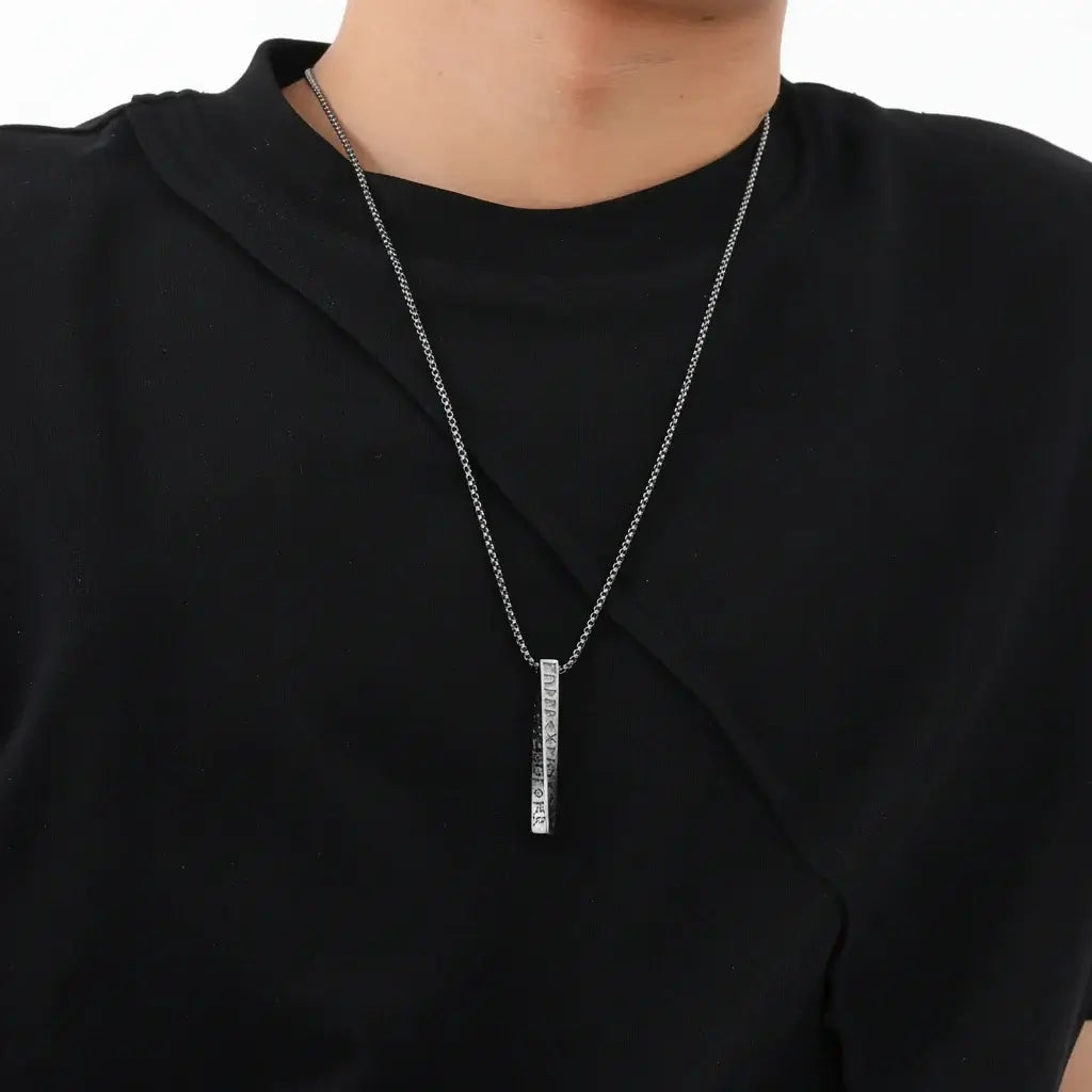 Viking Valknut Rune Necklace Nordic Odin Stainless Steel Pendant - Hadi Craft
