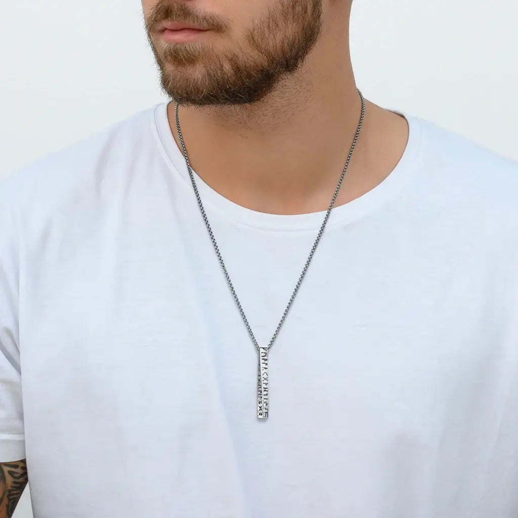 Viking Valknut Rune Necklace Nordic Odin Stainless Steel Pendant - Hadi Craft