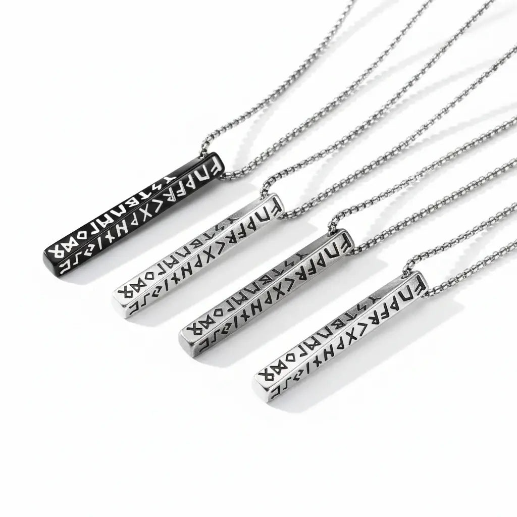 Viking Valknut Rune Necklace Nordic Odin Stainless Steel Pendant - Hadi Craft