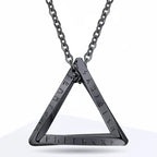 Viking Valknut Triangle Necklace – Stainless Steel Nordic Geometric Pendant - Hadi Craft