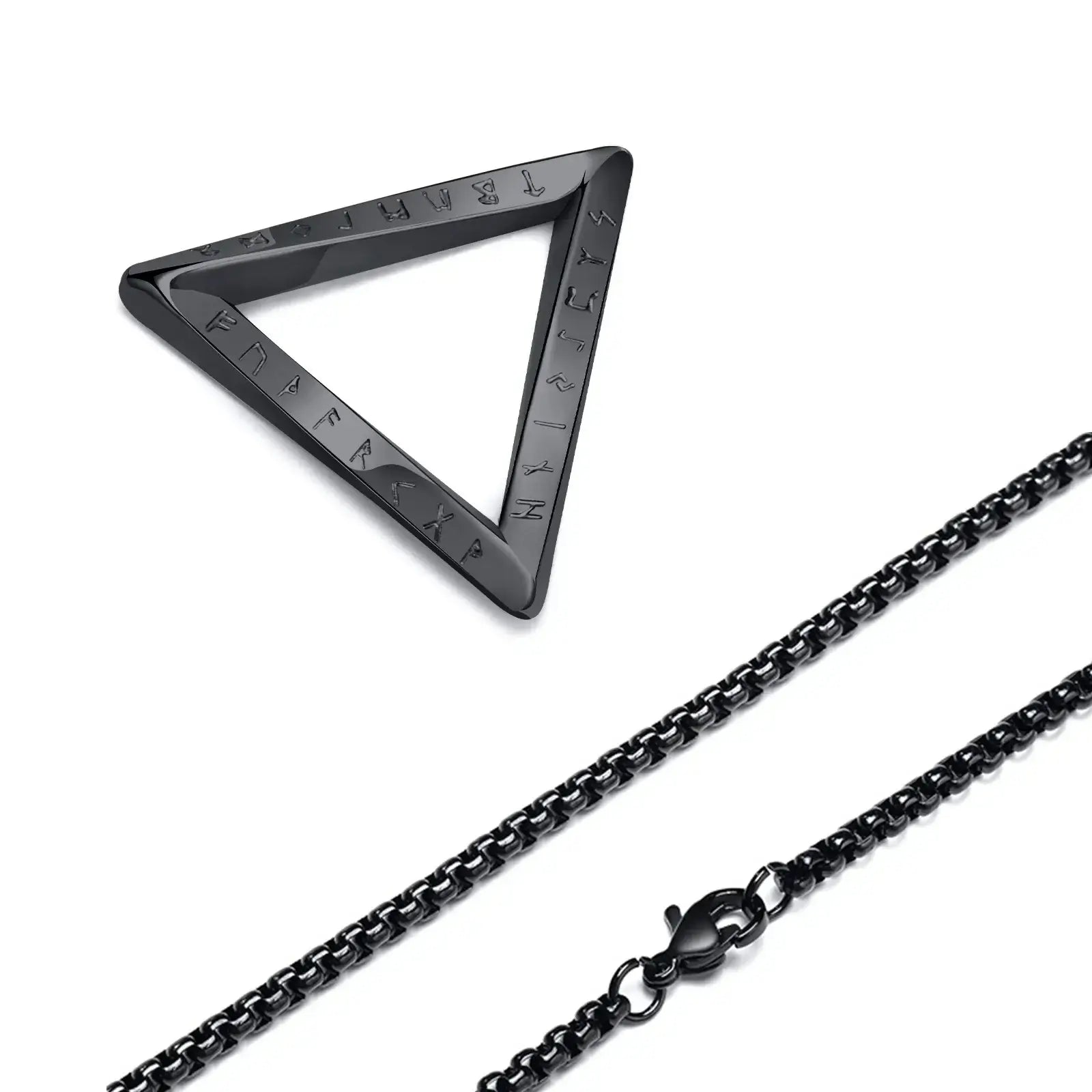 Viking Valknut Triangle Necklace – Stainless Steel Nordic Geometric Pendant - Hadi Craft