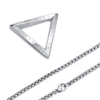 Viking Valknut Triangle Necklace – Stainless Steel Nordic Geometric Pendant - Hadi Craft