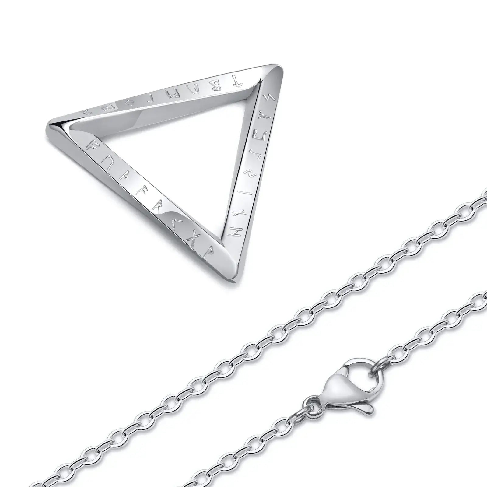 Viking Valknut Triangle Necklace – Stainless Steel Nordic Geometric Pendant - Hadi Craft