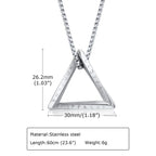 Viking Valknut Triangle Necklace – Stainless Steel Nordic Geometric Pendant - Hadi Craft