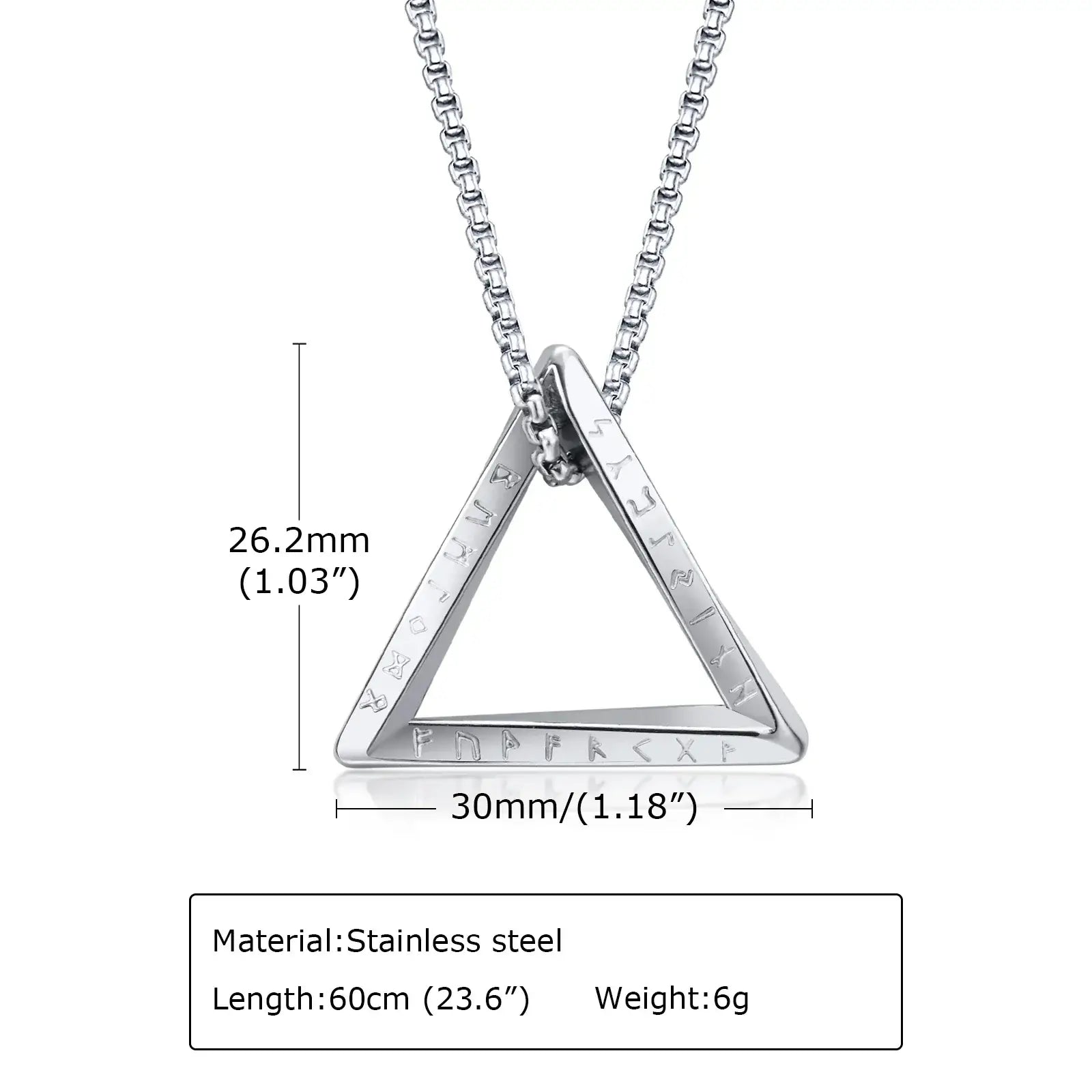 Viking Valknut Triangle Necklace – Stainless Steel Nordic Geometric Pendant - Hadi Craft