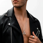 Viking Valknut Triangle Necklace – Stainless Steel Nordic Geometric Pendant - Hadi Craft