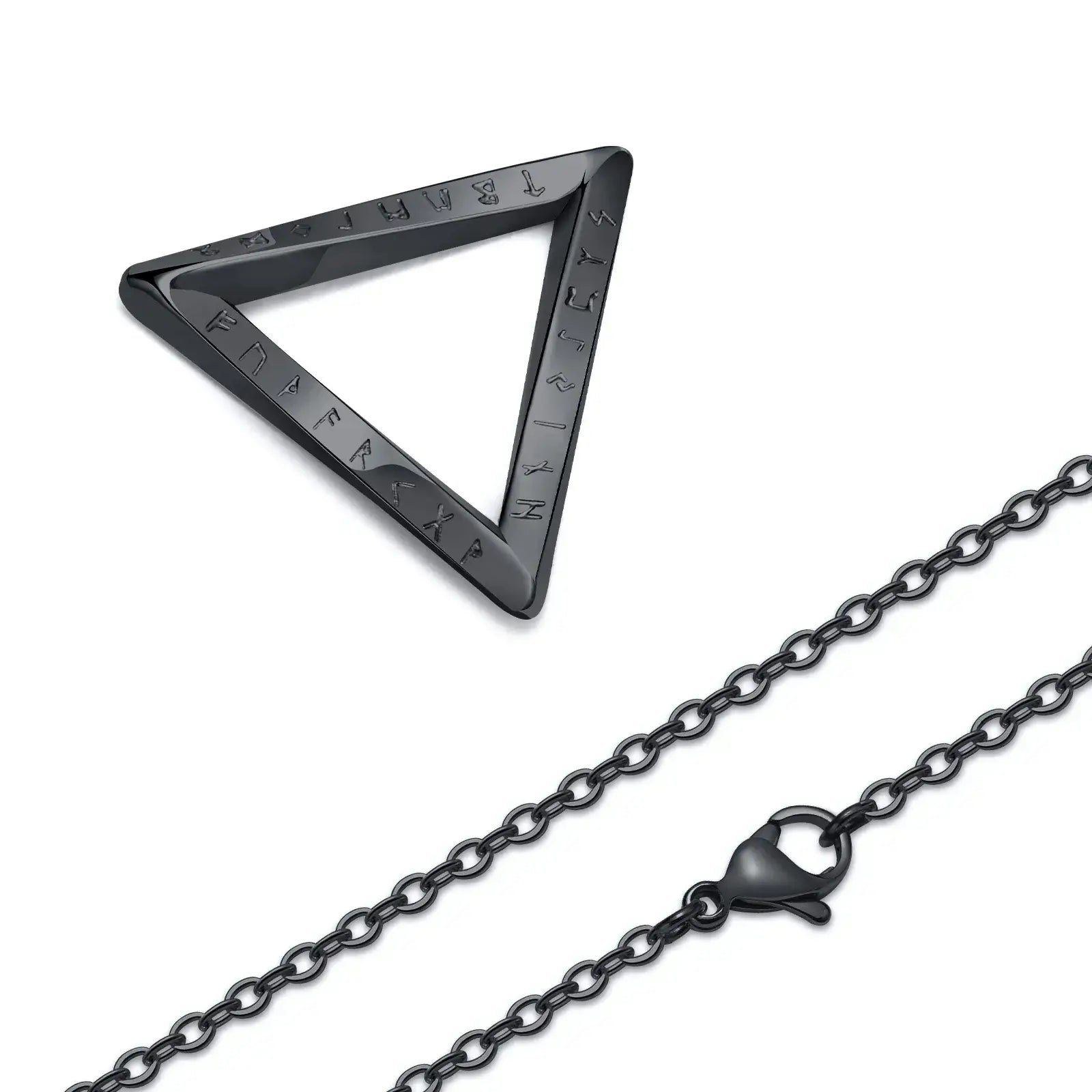 Viking Valknut Triangle Necklace – Stainless Steel Nordic Geometric Pendant - Hadi Craft