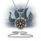 Viking Vegvisir Necklace for Men – Norse Compass Rune Pendant | Stainless Steel Gift Box - Hadi Craft
