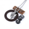 Viking Vegvisir necklace Stainless Steel Norse Compass Pendant for Men - Hadi Craft