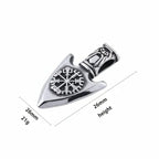 Viking Vegvisir necklace Stainless Steel Norse Compass Pendant for Men - Hadi Craft
