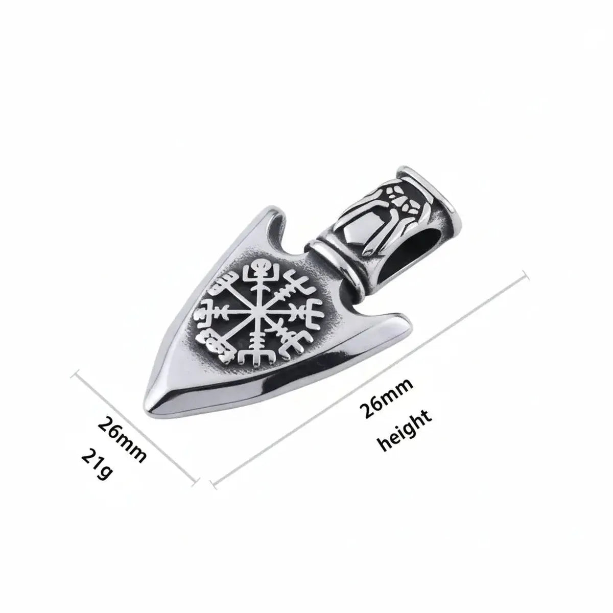 Viking Vegvisir necklace Stainless Steel Norse Compass Pendant for Men - Hadi Craft