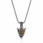 Viking Vegvisir necklace Stainless Steel Norse Compass Pendant for Men - Hadi Craft