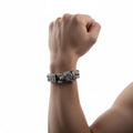 Viking Wolf Head Bracelet – Stainless Steel Nordic Biker Bracelet for Men - Hadi Craft