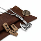 Viking axe pendant necklace for men Stainless Steel Protection Pendant - Hadi Craft